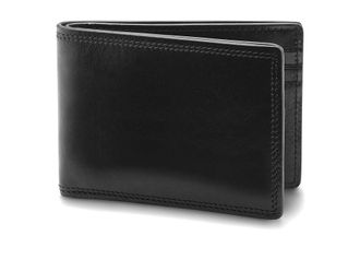 Bosca Dolce Collection - Small Bifold Mens Wallet Bi-fold Mens Wallet Black, Leather