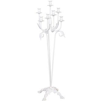 Wanderlust Deco Wanderlust Deco - Candelabro De Pie De Metal Envejecido Blanco 35x35x110h Cm