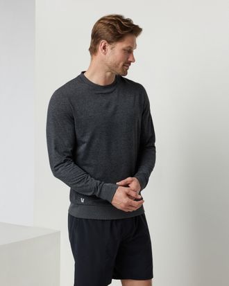 Vuori Clothing Ponto Performance Crew Neck Shirt | Charcoal Heather | XS, Size Extra Small