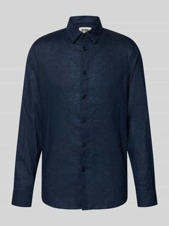 Drykorn Drykorn Slim Fit Freizeithemd aus Leinen-Baumwoll-Mix Modell RAMIS in Dunkelblau, Gr&ouml;&szlig;e XXL