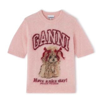 Ganni Dames, Tops, Roze, Maat: S Wol