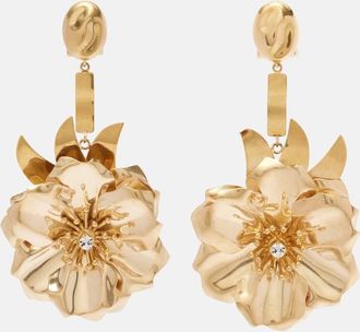 Miu Miu Floral crystal-embellished drop earrings