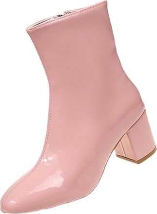 Generic Womens Ankle Boots Extra Comfortable Retro Shoes Slip-on Classic Waterproof Booties Western Cowboy Chunky Comfortable Shoes Boots for Trekking Fishing