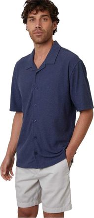 Threadbare Herenoverhemd van Selkirk met relaxte pasvorm (Denim)
