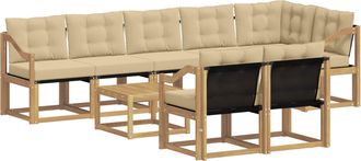 vidaXL Conjunto De Sof&aacute;s De Exterior 9 Uds. Y Beige Vidaxl