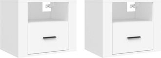 vidaXL Wall-mounted Bedside Cabinets 2 pcs White 50x36x40 cm Vidaxl