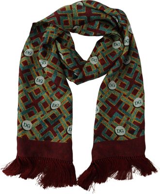 Dolce & Gabbana Logo-Patterned Silk Scarf - Multicolor