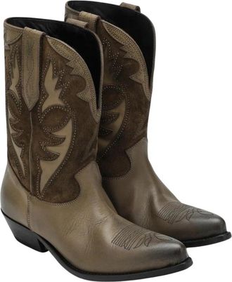Golden Goose Wish Star Boots - Dames - Cowboylaarzen - Groen - 37 EU - Leer - Schoenen