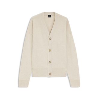 BOSS Virgin-wool cardigan in a relaxed fit
