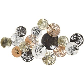 Beliani Beliani - Decoraci&oacute;n De Pared C&iacute;rculos Dorado Y Cobre De Metal 50 Cm Estilo Industrial Moderno Osmium