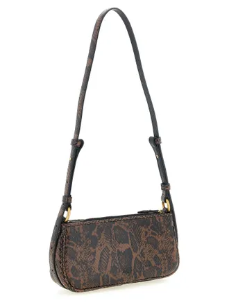Pinko Python-Print Leather Shoulder Bag - Brown