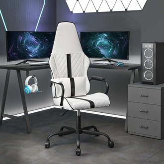 vidaXL Sedia da Gaming Bianco e Nero in Similpelle vidaXL12665