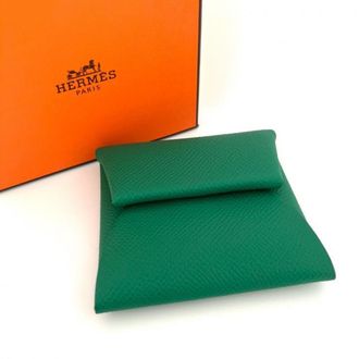 Herm&egrave;s Green Ivory Epsom Leather Coin Purse/Coin Case (Pre-Owned)