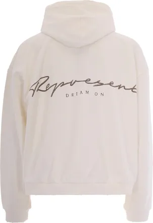 Represent Mens Hoodie Western Dobermans Flat White Cotton Sweatshirts Sweater