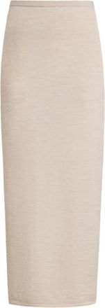 12 Storeez Gebreide rok met split - Beige