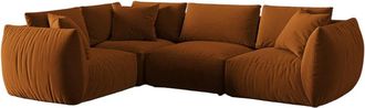 MICADONI Modulares 4-Sitzer Design Ecksofa Chris mit Eckteil links - Samtbezug