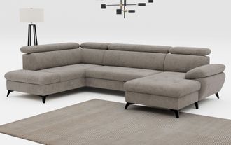 Cotta Wohnlandschaft »Hudson U-Form« mit Kopfteilverstellung, wahlweise mit Bettfunktion & Bettkasten