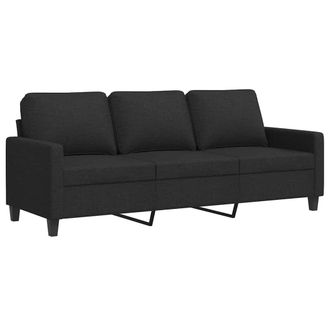 vidaXL Sof&aacute; De 3 Plazas De Tela Negro 180 Cm Vidaxl