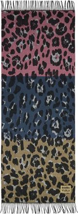 Bimba & Lola Sciarpa con stampa animalier e frange - Blu