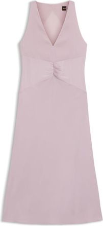 BOSS Crinkle-satin dress with gathered front