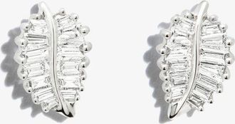 Anita Ko 18K White Gold Small Palm Leaf Diamond Earrings - Womens - Diamond/18kt White Gold
