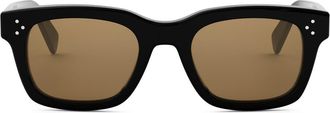 Celine Bold 3 Dots 50mm Square Sunglasses in Shiny Black /Roviex at Nordstrom
