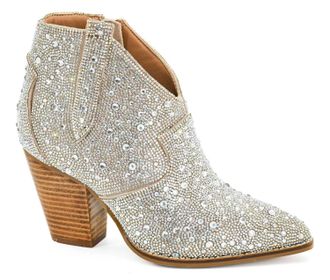 Corkys Footwear Womens Bar Hoppin Booties In Clear Rhinestones