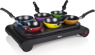 Tristar Set wok per party BP-2827 - Utilizzabile anche per cucinare crepe e come piastra elettrica - Potenza: 1000 w - Tristar