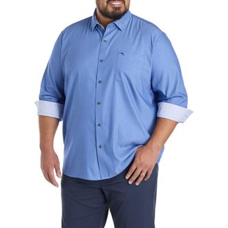 Tommy Bahama Big & Tall Sarasota Stretch Ventura Coast Sport Shirt in Medium Blueberry at Nordstrom, Size Xx-Large
