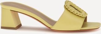 Santoni Leather Sandals Mules Female 38.5