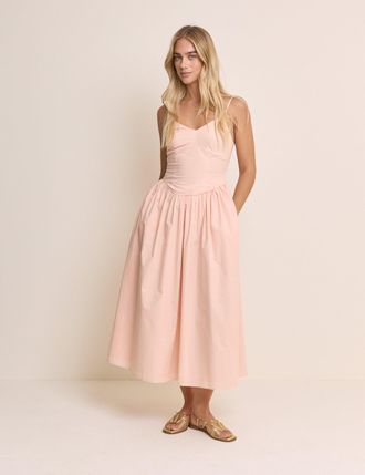 Nobody's Child Coral Pink Renley Midi Dress