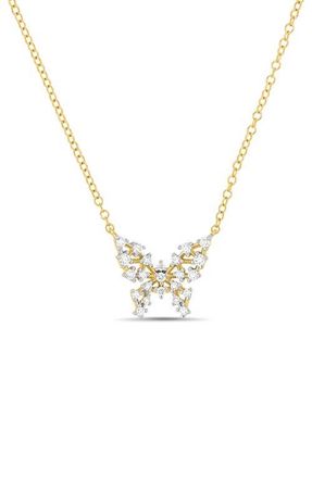 Bony Levy Getty 18k Gold Diamond Butterfly Pendant Necklace in 18K Yellow Gold at Nordstrom, Size 18