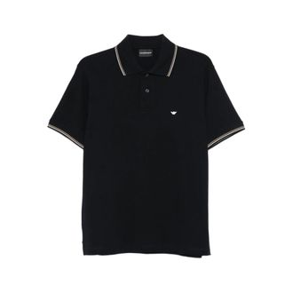 Emporio Armani Polo Shirts, male, Blue, Size: 2XL Piqu&eacute; Polo Shirt
