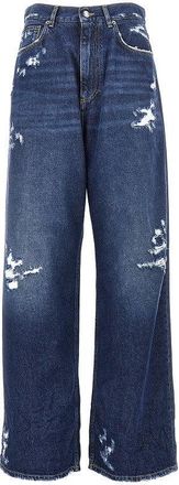 Dolce & Gabbana Distressed denim oversized pants Woman 38