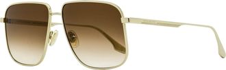 Victoria Beckham Womens Coin-Edge Navigator Sunglasses VB243S 702 Gold 57mm
