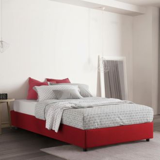 Dmora Dmora - Cama De Plaza Y Media Ddibar, Cama Contenedor Con Revestimiento De Tela, 100% Made In Italy, Apertura Lateral, Con Colch&oacute;n Cm 120x190 Incluido