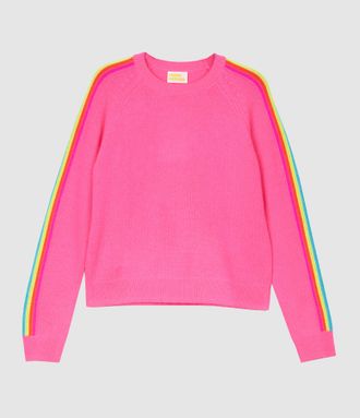 From Future Pull Col Rond Bandes Multicolores Tokyo Pink