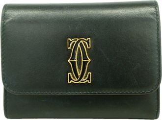 Cartier Black Leather Coin Purse/Coin Case (Pre-Owned)