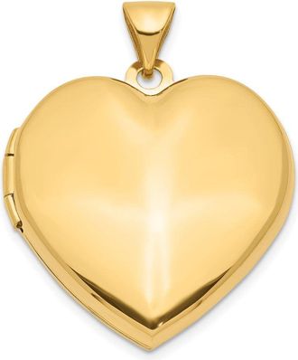 Diamond2Deal 14k Yellow Gold Domed Heart Family Locket Pendant