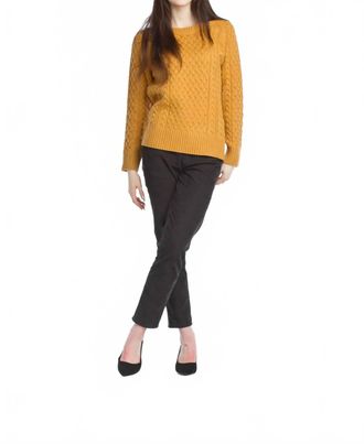 Papillon Cable Knit Sweater In Mustard