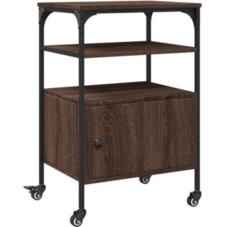 vidaXL Supporto Stampante 3Piani Rovere Marrone 50x40x76cm Multistrato - Vidaxl