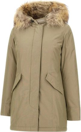 Woolrich Arctic Raccoon Parka - Dames - Gewatteerde jassen - Beige - XL - Katoen - Jassen