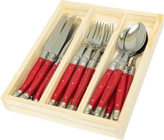 Jean Dubost 18Pc Everyday Flatware Set With Tray