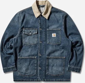 Carhartt Work in Progress Men s Warren Chore Coat Blue / Dusty H Brown (Dark used)