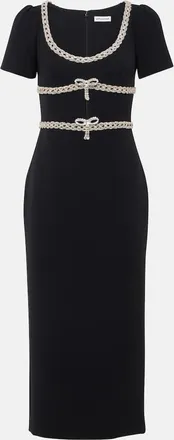 Self Portrait Crystal-embellished crepe midi dress