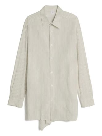 Yohji Yamamoto pinstripe asymmetrical shirt - Neutrals