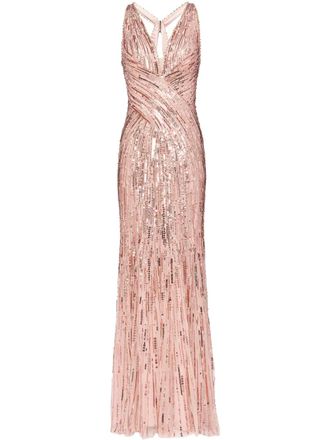 Jenny Packham Luxor dress - women - Nylon - 8 - Pink