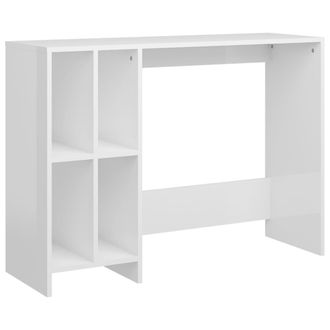 vidaXL Escritorio Notebook Contrachapado Blanco Brillo 102,5x35x75 Cm Vidaxl