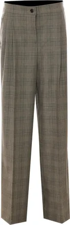 Pinko Straight-Leg Tailored Pants with Classic Plaid Design