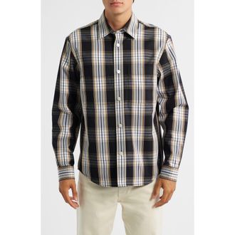 BOSS Owen Plaid Button-Up Shirt in Medium Beige at Nordstrom Rack, Size Xx-Large